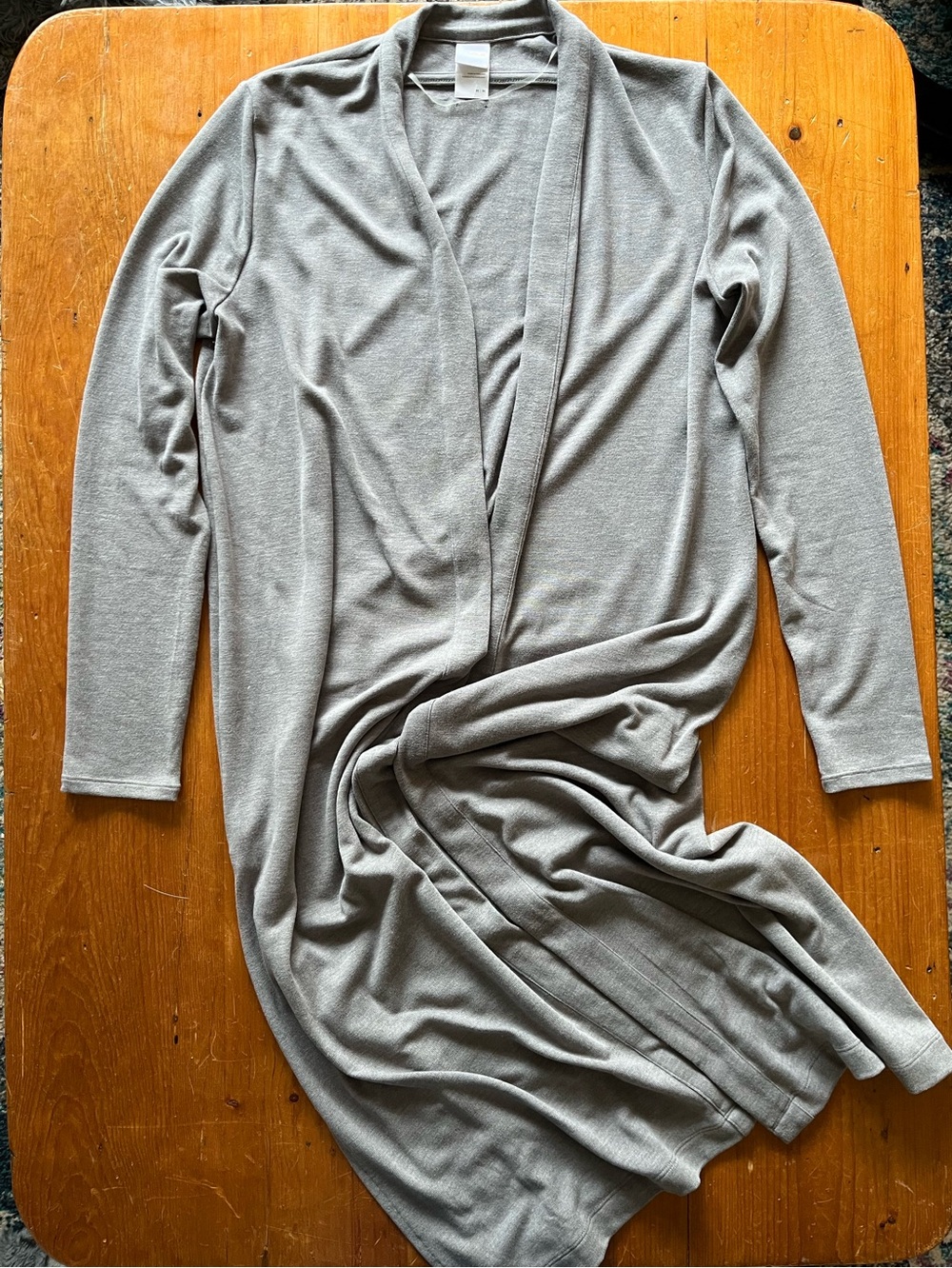 Lole Downtown Gray, Long, Open-Front Side-Slit, Jersey Versatile Cardigan